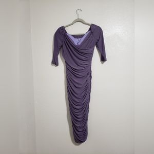 Laura Byrnes Pinup Couture Monica 3/4 sleeve Purple wiggle dress Large